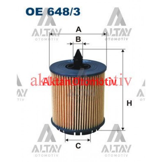 YAĞ FİLTRESİ INSIGNIA A / ASTRA J / VECTRA C / ZAFİRA B / CAPTİVA B ANTARA 07= A20NHT-A20NFT-Z22SE-A24XE